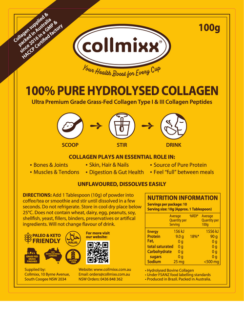 Collmixx Halal Collagen Hydrolysate Bovine – 100g