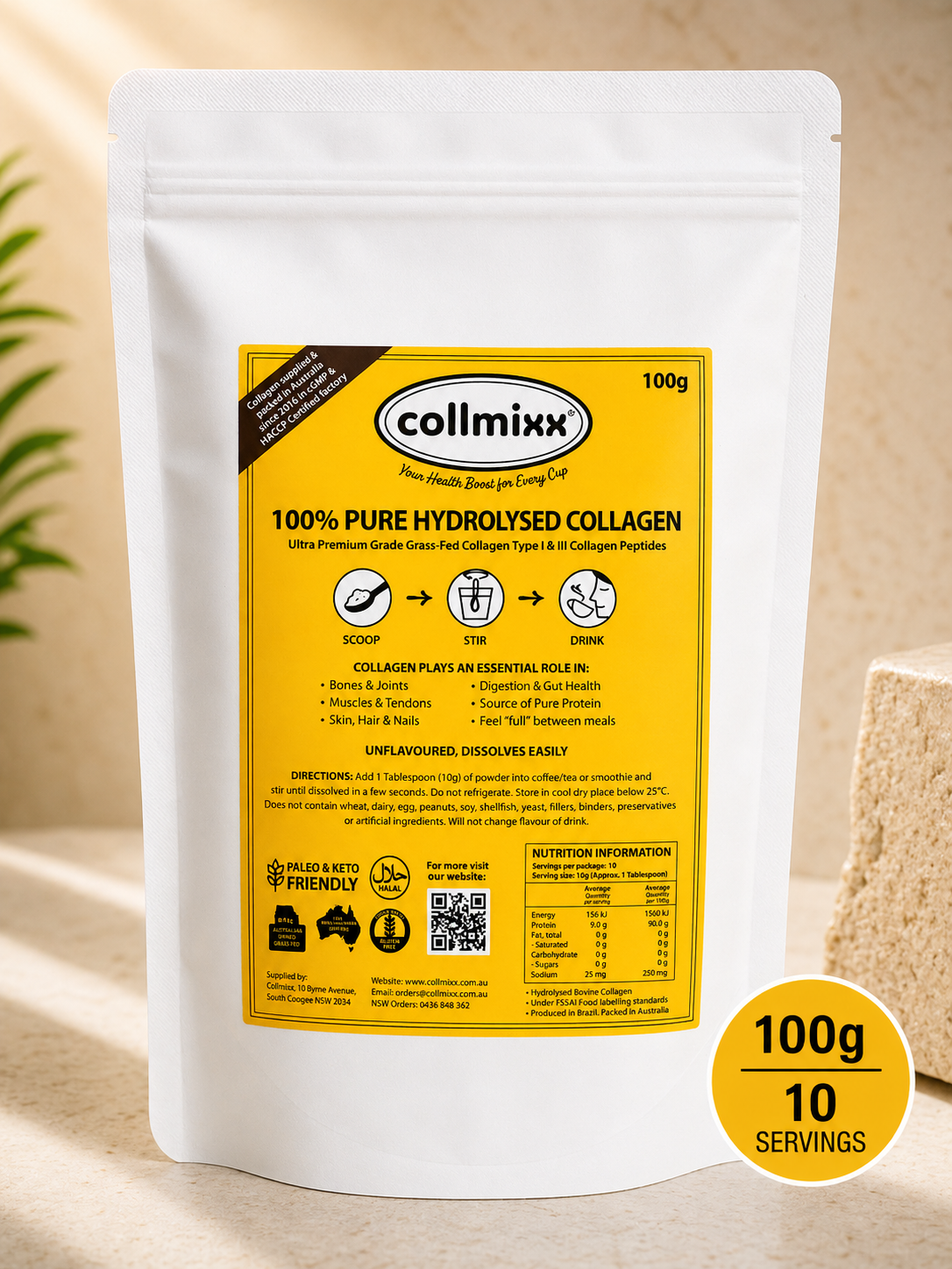 Collmixx Halal Collagen Hydrolysate Bovine – 100g
