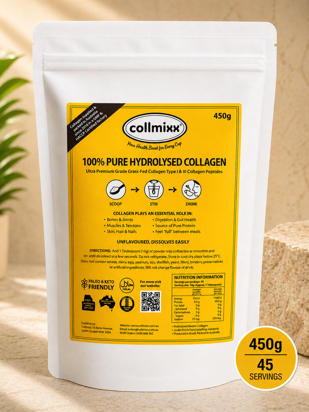 Collmixx Halal Collagen Hydrolysate Bovine – 450g
