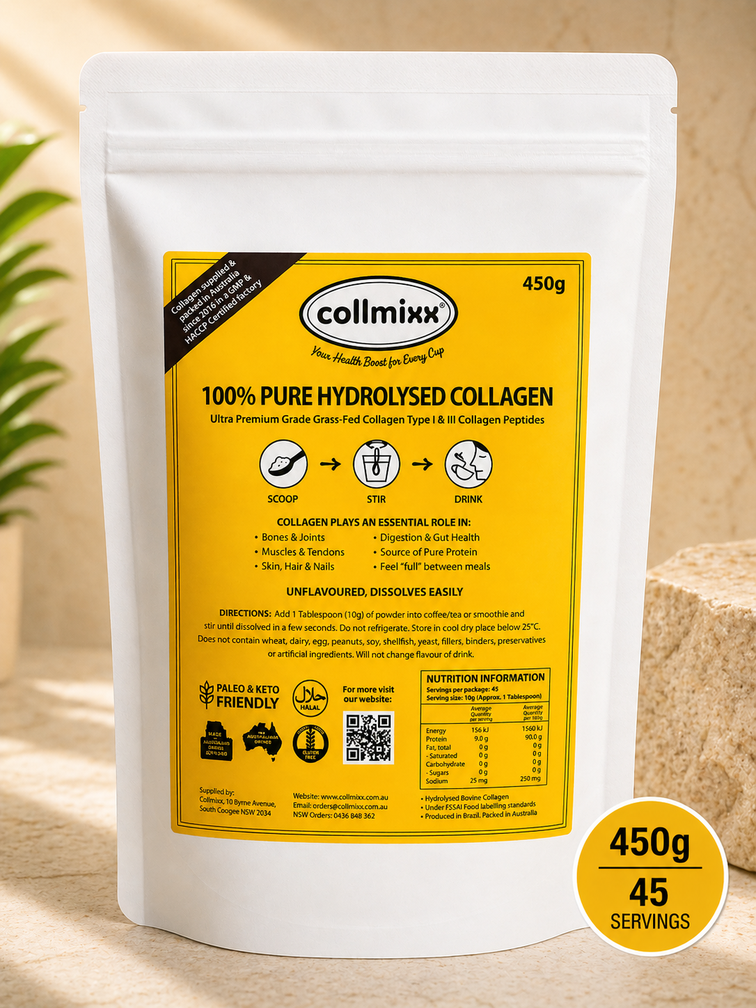 Collmixx Halal Collagen Hydrolysate Bovine – 450g